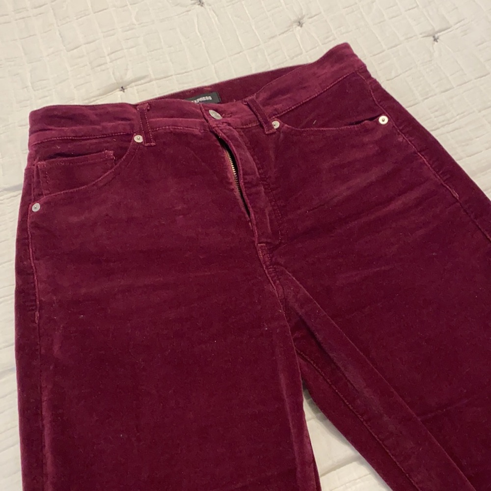Like new - worn one time! Express velvet Skinny High Rise Jeans